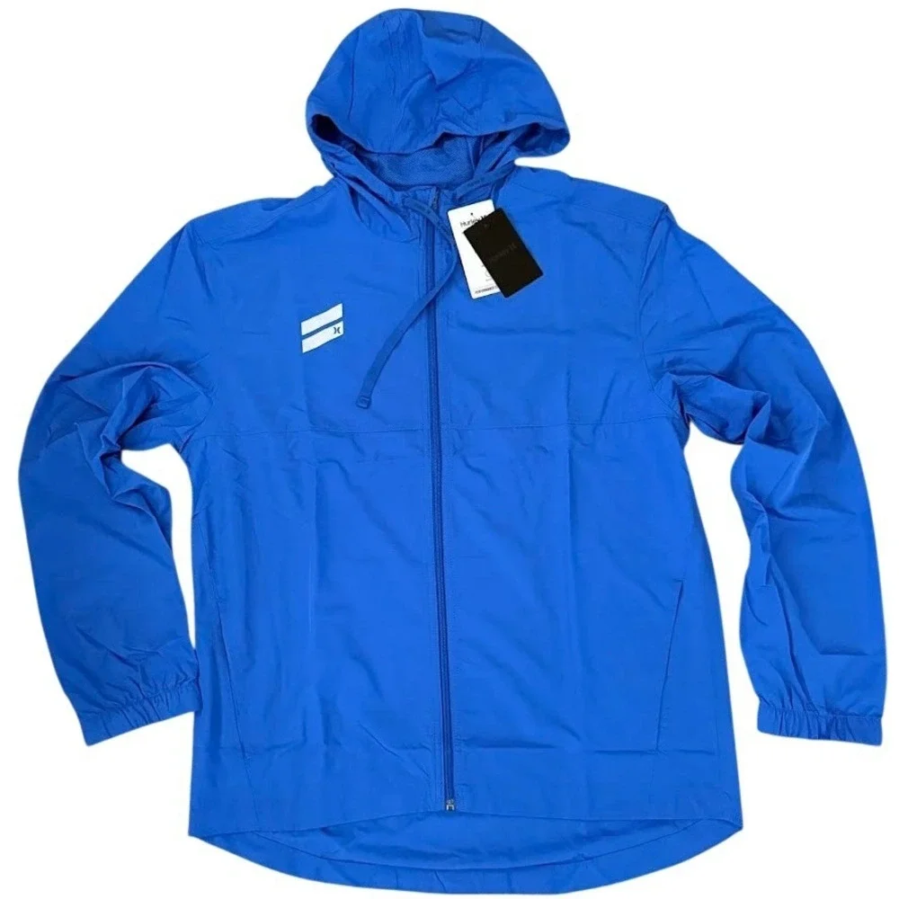 Hurley Mens Exist Brushed Poly‎ Full Zip Size M Windbreaker Blue HSP21VMJ-01939